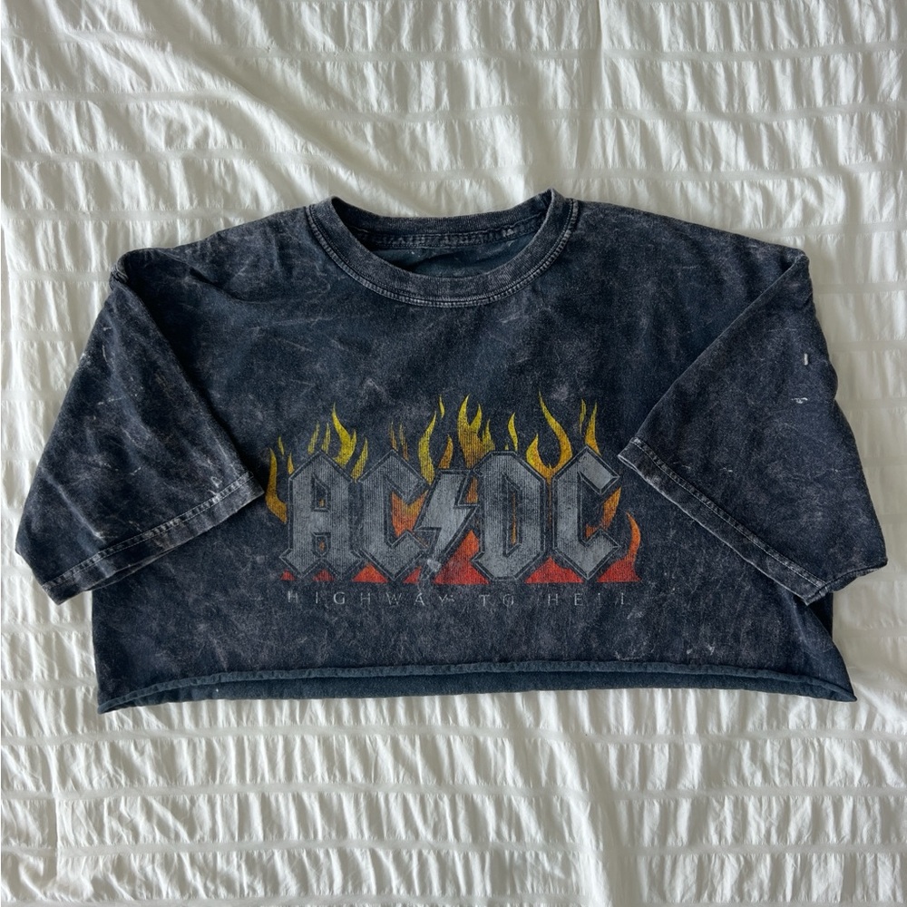 Black Flame Graphic Crop Top